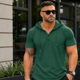 Austin™ T-Shirt mit Kapuze und Knopfleiste – Grün