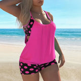 Lurielle™-Tankini-Set mit Lockerem Tanktop und Gemusterten Shorts – Pink