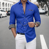 Titan™ Langarmhemd mit Kontrastdetails – Blau