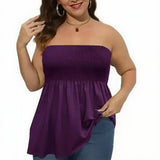 Vellora™-Bluse im Trägerlosen Schnitt mit Fließender Passform – Lila