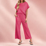 Oasis™ Gestreiftes Set mit Kordelzugbund – Rosa