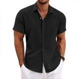 Arvian™-Hemd aus Baumwoll-Leinen im Lässig-Eleganten Stil – Schwarz