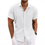 Arvian™-Hemd aus Baumwoll-Leinen im Lässig-Eleganten Stil – Weiß