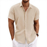 Arvian™-Hemd aus Baumwoll-Leinen im Lässig-Eleganten Stil – Khaki