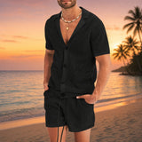 Cancún™ Set aus Lochstrick und lässigem Design – Schwarz