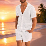Cancún™ Set aus Lochstrick und lässigem Design – Weiß