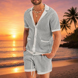 Cancún™ Set aus Lochstrick und lässigem Design – Grau