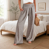 Sommer™ Hose aus Baumwoll-Leinen mit Karomuster – Braun