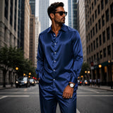Signature™ Set mit seidig weichem, edlem Satin Gefühl – Dunkelblau