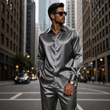 Signature™ Set mit seidig weichem, edlem Satin Gefühl – Grau