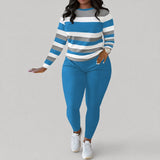 Alice™ Set mit Streifenmuster und formendem Sitz – Hellblau