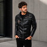 Vorreiter™ Premium Lederjacke mit Stehkragen – Schwarz