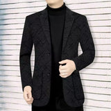 Salzburg™ Blazer mit Strukturierter Webung und Geometrischer Musterung – Schwarz