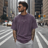 Blessed Motion™ Oversized T-Shirt Mit Verwaschenem Vintage-Finish – Bordeauxrot