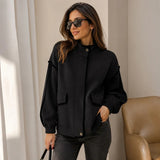 Vivienne™ Mantel aus Strukturiertem Strick mit Eleganten Konturen – Schwarz