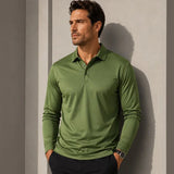 Salvatore™ Langarm-Poloshirt aus Premium-Atmungsaktivem Strick – Grün