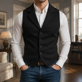 Harrison™ Weste mit Klassischer Struktur und Perfekter Passform – Schwarz