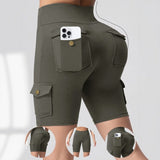 Auren Fit™ Cargo-Shorts Mit Push-Up-Effekt – Grau
