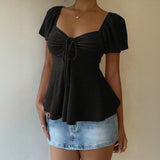 Fiorelle™ Bluse Mit Zartem Raffdetail und Leichtem Fall – Schwarz