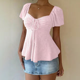 Fiorelle™ Bluse Mit Zartem Raffdetail und Leichtem Fall – Hellrosa