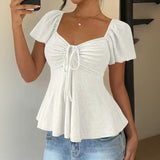 Fiorelle™ Bluse Mit Zartem Raffdetail und Leichtem Fall – Weiß