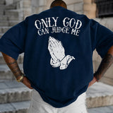 Caleb™ Oversized-T-Shirt mit Auffälligem Print – Dunkelblau