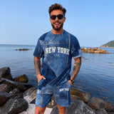 Dominic™ Set mit Denim-Effekt – Blau