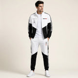 Cassian Paris™ Set mit Stehkragenjacke und Jogginghose – Schwarz