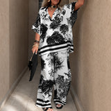 Alexia™ Set mit Weiter Passform und Raffiniertem Print – Schwarz
