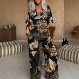 Alexia™ Set mit Weiter Passform und Raffiniertem Print – Golden