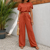 Juliette™ Premium-Viskose-Set mit Cropped-Bluse – Rot
