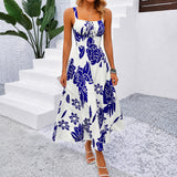 Rosalie™ Kleid aus Premium-Viskose mit Blumenmuster – Dunkelblau