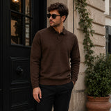 Lyon™ Premium-Strickpullover mit Integriertem Polokragen – Braun