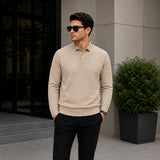 Lyon™ Premium-Strickpullover mit Integriertem Polokragen – Beige