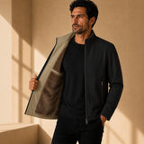 Harrington™ Jacke mit Samtweichem Innenfutter und Hohem Kragen – Schwarz