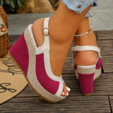 Ravello™ Sandale mit Komfortabler Plateausohle und Eleganten Kreuzriemen – Rosa