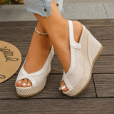 Ravello™ Sandale mit Komfortabler Plateausohle und Eleganten Kreuzriemen – Beige