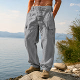 Nomade™ Cargo-Hose aus Baumwoll-Leinen – Grau