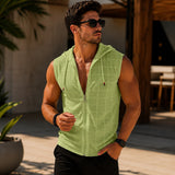 Carter™ Ärmelloses Shirt aus Atmungsaktivem Strick mit Kapuze und Reißverschluss – Grün