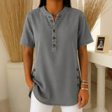 Jeansbluse Calenny™ Mit Gewaschener Optik und Lockerer Passform – Grau