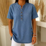 Jeansbluse Calenny™ Mit Gewaschener Optik und Lockerer Passform – Blau
