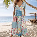 Kleid Zafrina™ Mit Mehrfarbigem Blumenmuster und Seitentaschen – Pink