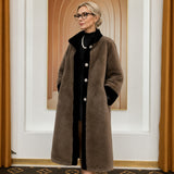 Saint Moritz™ Luxusmantel aus Samtimitat für Eleganten Winterkomfort – Braun