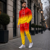 Boulevard Paris™ Premium-Sweatshirt-Set mit Kapuze und Kängurutasche – Gelb