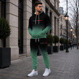 Boulevard Paris™ Premium-Sweatshirt-Set mit Kapuze und Kängurutasche – Grün