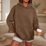Kaja™ Oversize-Hoodie mit Kängurutasche – Braun