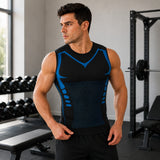 Spartan™ Formendes Tanktop mit atmungsaktiven Strickzonen und körpernahem Schnitt – Schwarz / Weiß