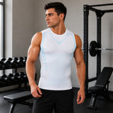 Spartan™ Formendes Tanktop mit atmungsaktiven Strickzonen und körpernahem Schnitt – Grau / Schwarz