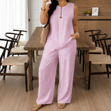 Viola™ Set aus Baumwoll-Leinen mit Minimalistischem Design – Rosa