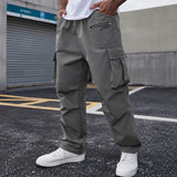 Cargohose Orsen™ mit elastischem Bund, Pattentaschen und lockerem Schnitt – Grau